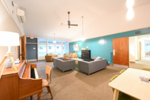 Sample lounge in a Stony Point Center lodge